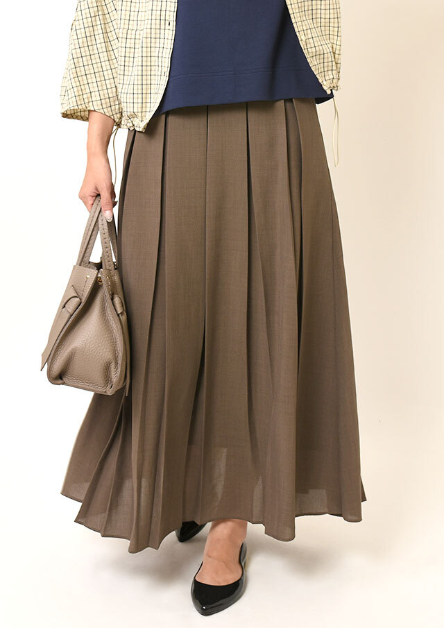 ◆強撚クロスプリーツロングスカート【H8852557】【26】