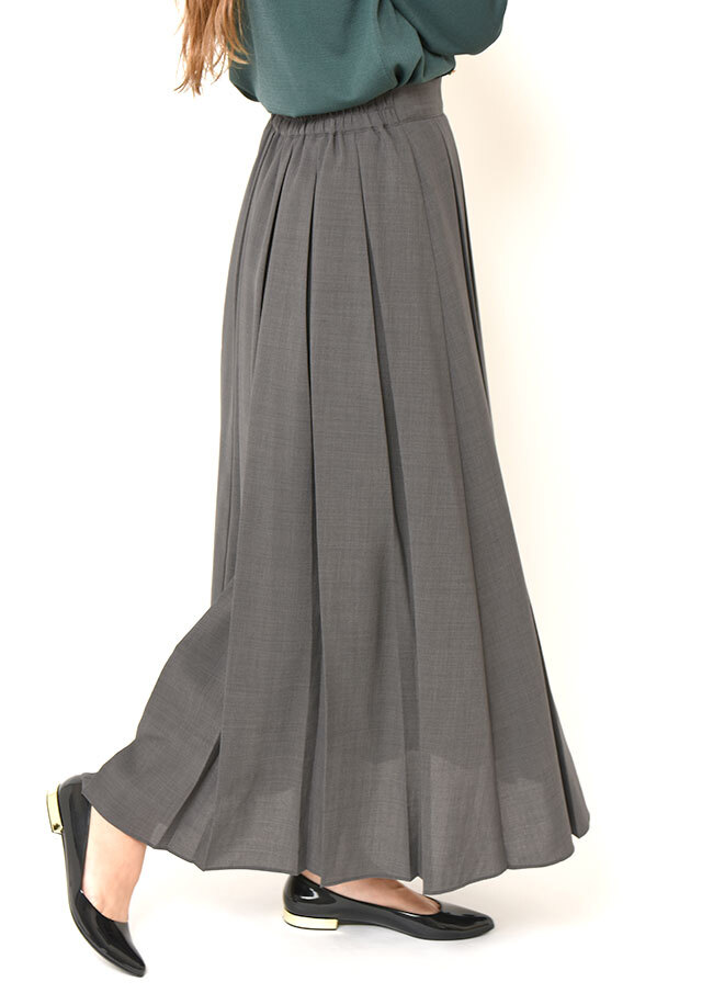強撚クロスプリーツロングスカート