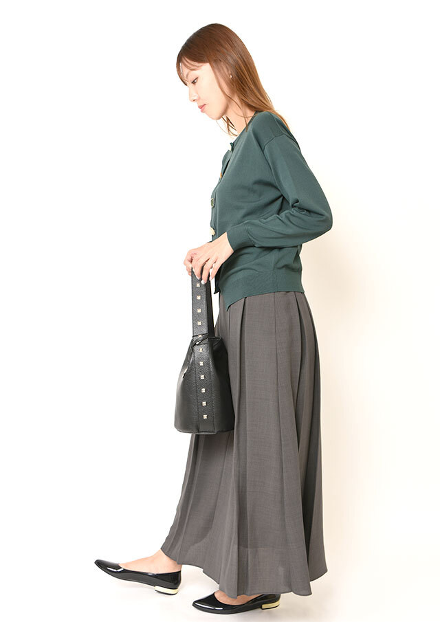 強撚クロスプリーツロングスカート