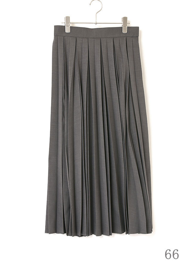 メランジ変形プリーツロングスカート