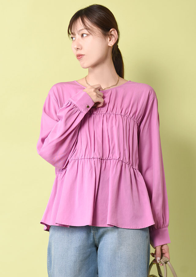 ◆マットツイルシャーリングプルオーバーブラウス【H8869363】【26】