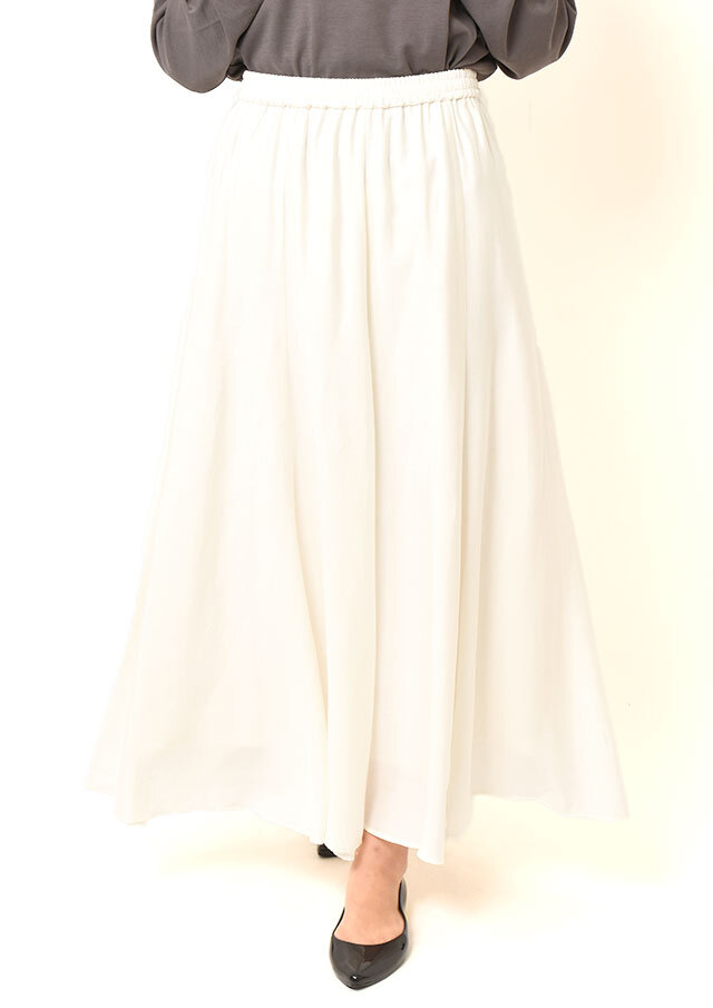 ◆ウールブレンドカルゼフレアロングスカート【H8920983】【26】