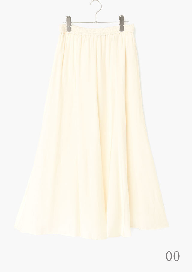 ウールブレンドカルゼフレアロングスカート