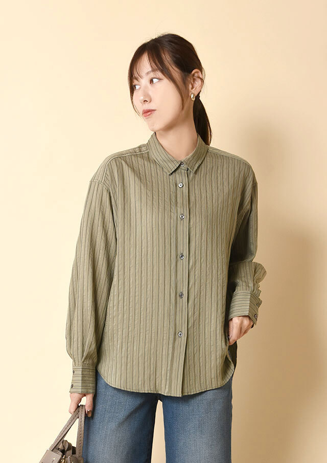 ◆ドビーストライプシャツ【H8921030】【26】