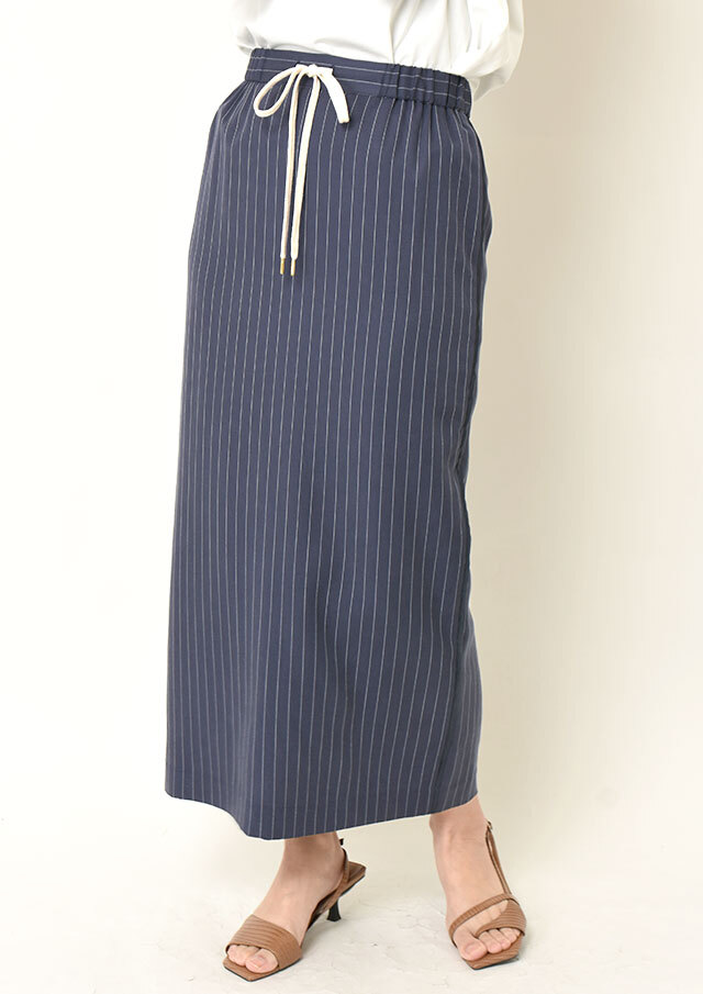 ◆フィブリルストライプタイトロングスカート【H8921077】【26】