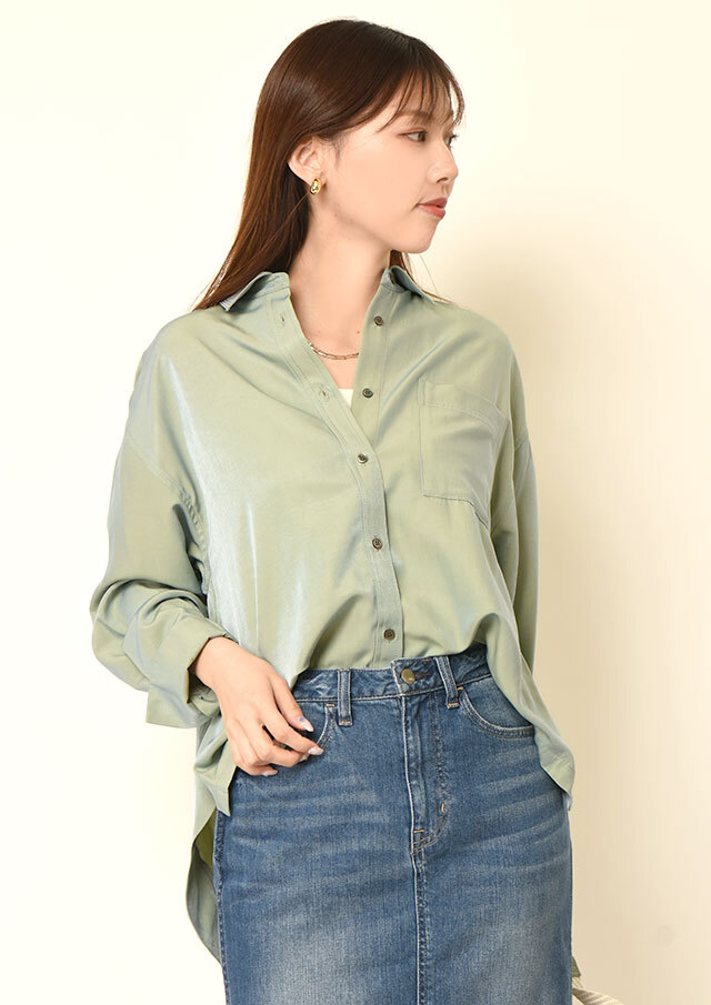 ◆レーヨンシャンブレーシャツ【H8921078】【26】