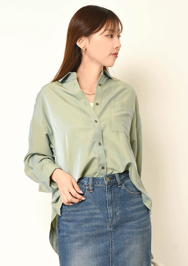 ◆レーヨンシャンブレーシャツ【H8921078】【26】