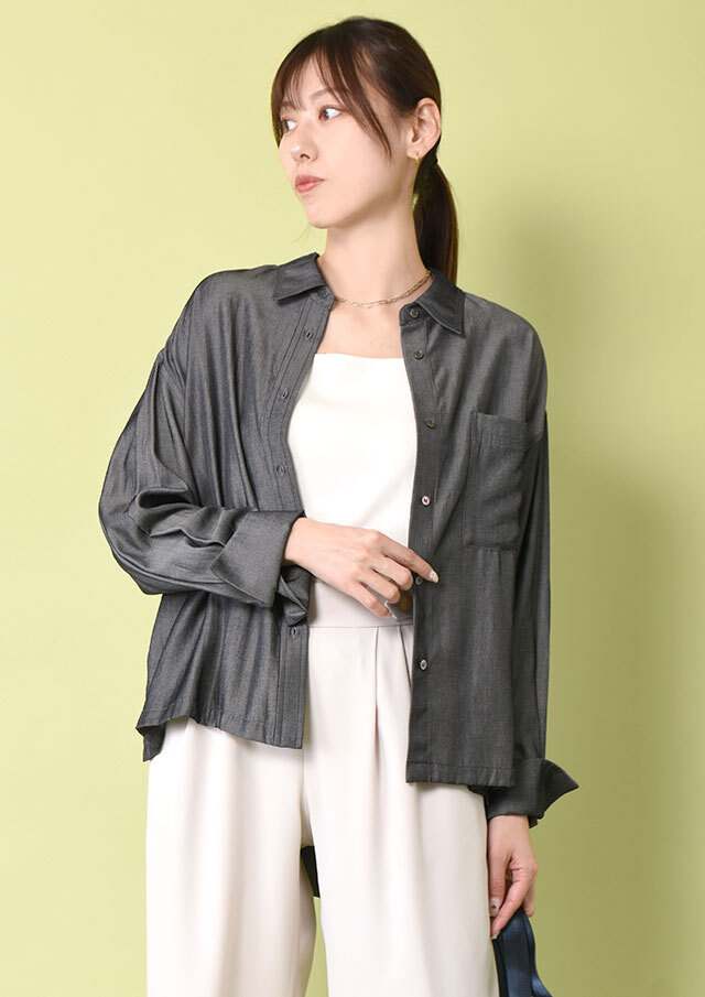 ◆レーヨンシャンブレーシャツ【H8921078】【26】