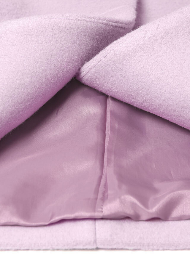 ウールビーバーノーカラーショートコート