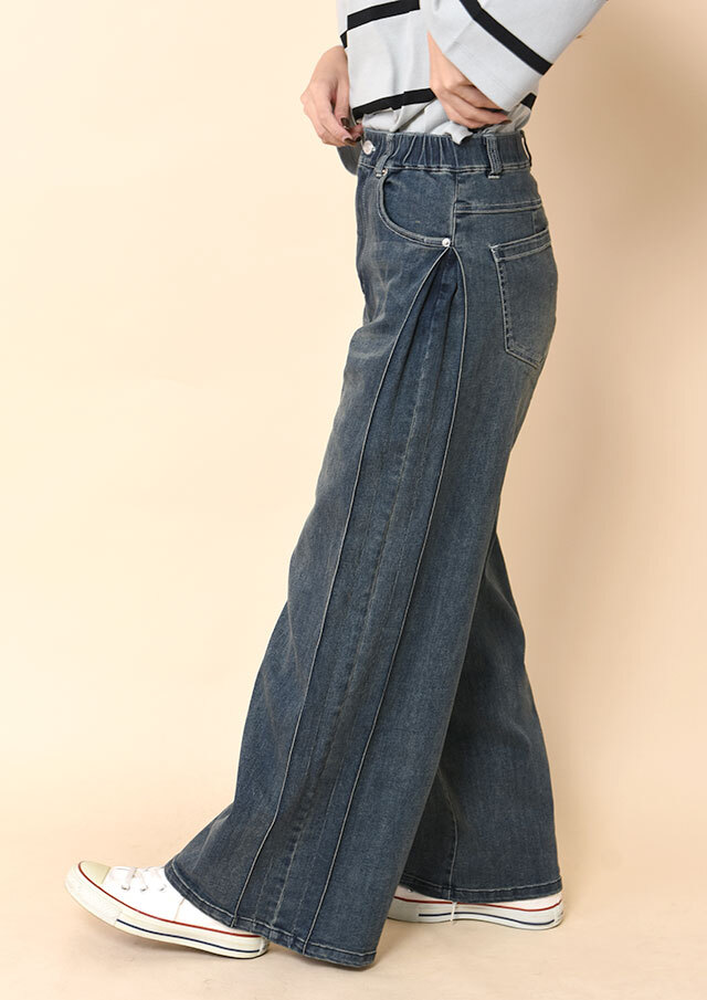 サイドタックワイドストレッチデニム