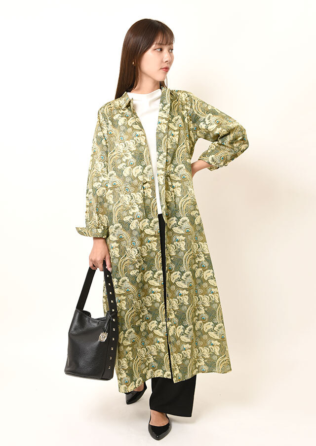 リバティオープンカラーシャツワンピース