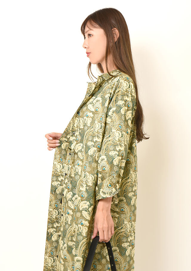 リバティオープンカラーシャツワンピース