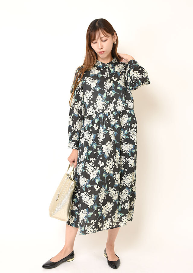 Hampstead リバティ　ワンピース　新品未使用　タグ付き　40 美品 Hampstead × LIBERTY リバティプリントワンピース 40