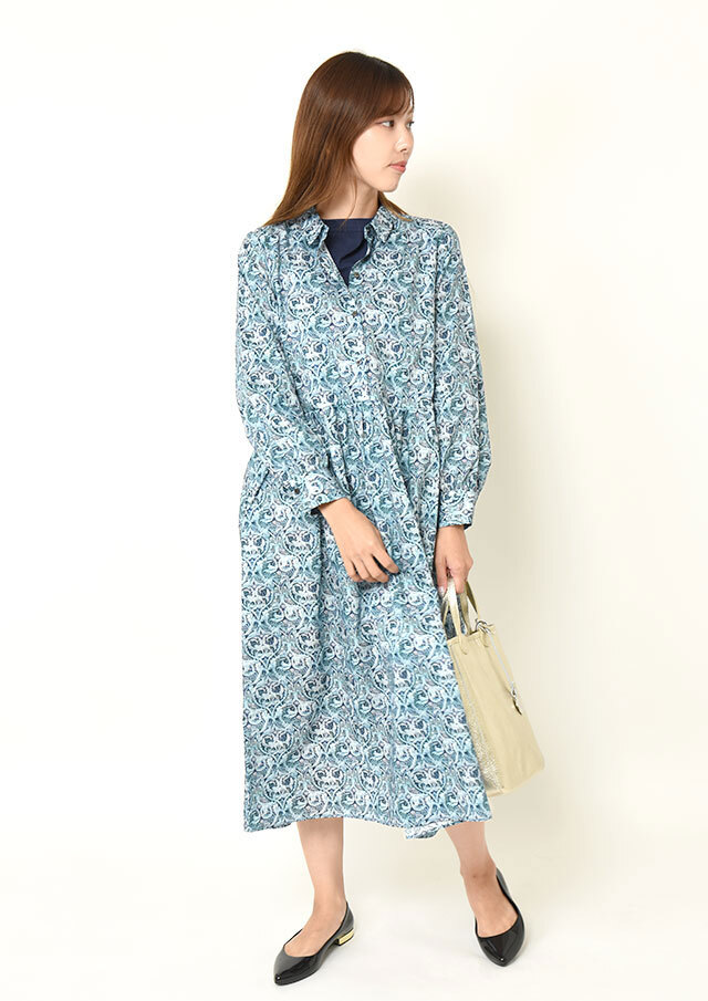 Hampstead リバティ　ワンピース　新品未使用　タグ付き　40 美品 Hampstead × LIBERTY リバティプリントワンピース 40