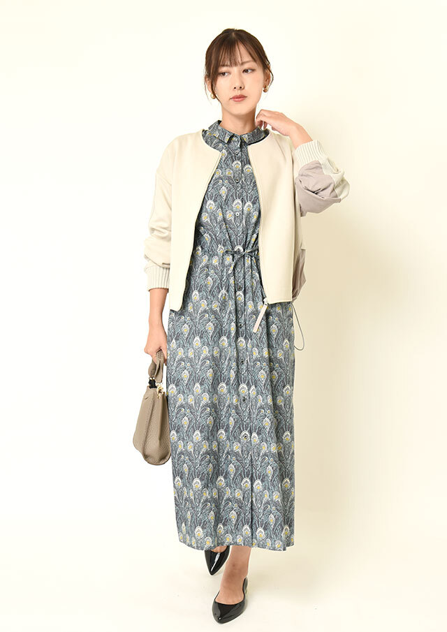 Hampstead リバティ　ワンピース　新品未使用　タグ付き　40 美品 Hampstead × LIBERTY リバティプリントワンピース 40