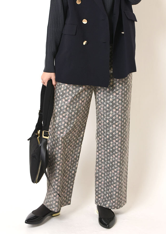 ◆リバティコットンフランネルイージーワイドパンツ【HB095501】【26】