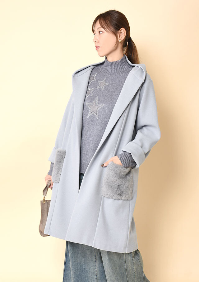 ◆ニードルファーポケットフーデットコート【HF-1025】【61】