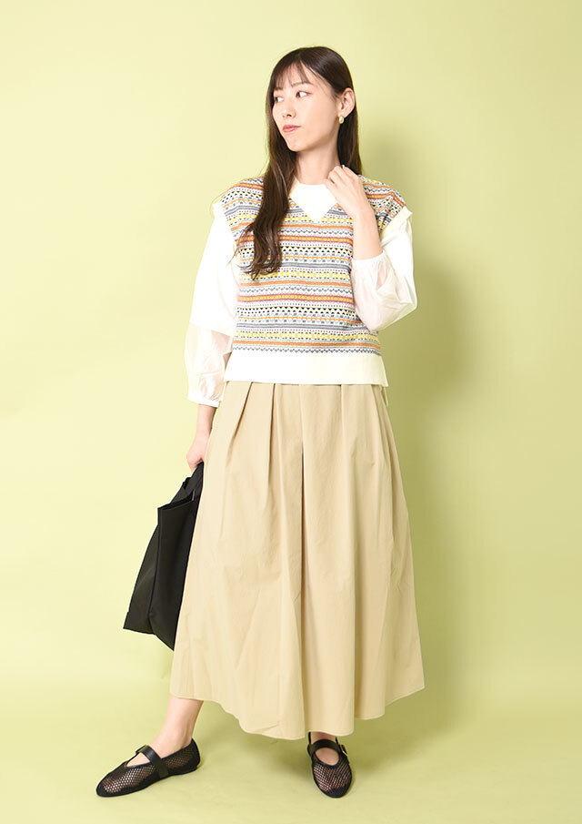 anuans＊グロスツイルランダムタックフレアスカート ランダムタック  