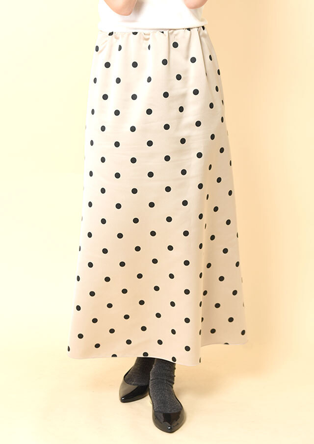 ◆ポルカドットマーメイドロングスカート【HJ4844】【26】