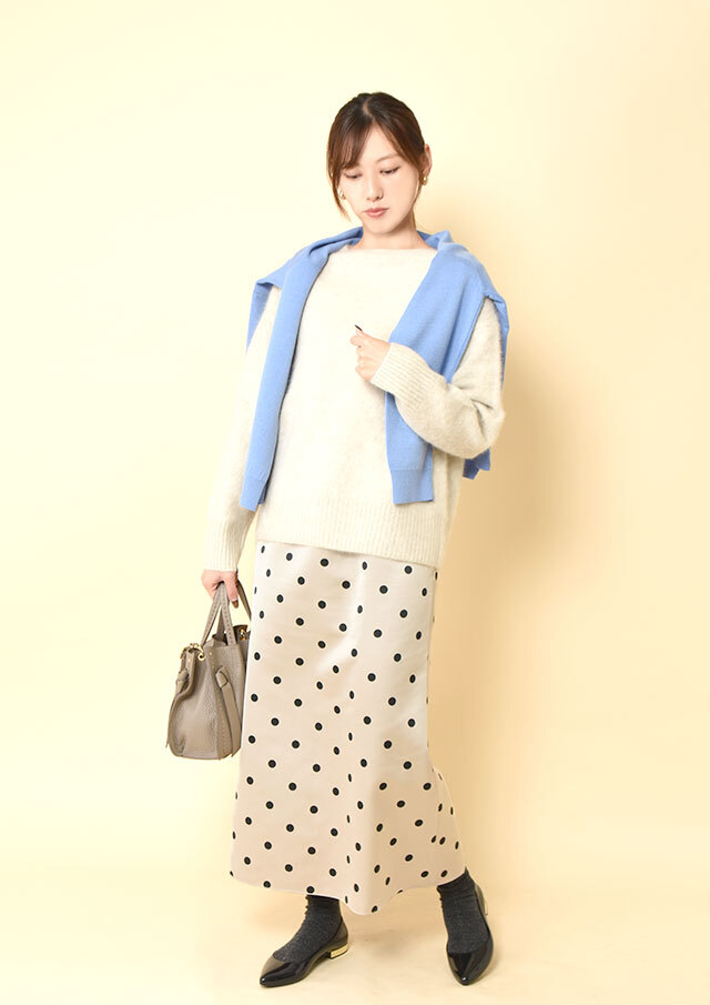 ポルカドットマーメイドロングスカート