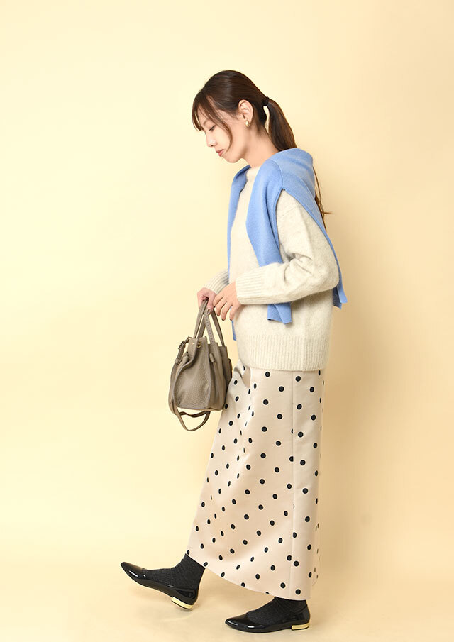 ポルカドットマーメイドロングスカート