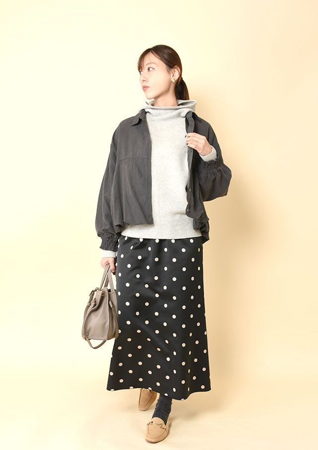 ポルカドットマーメイドロングスカート