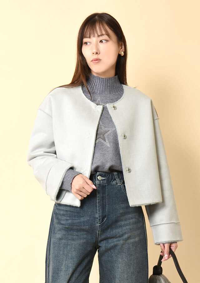 ◇◆フェイクムートンリバーシブルショートコート【HK-2021】【61】