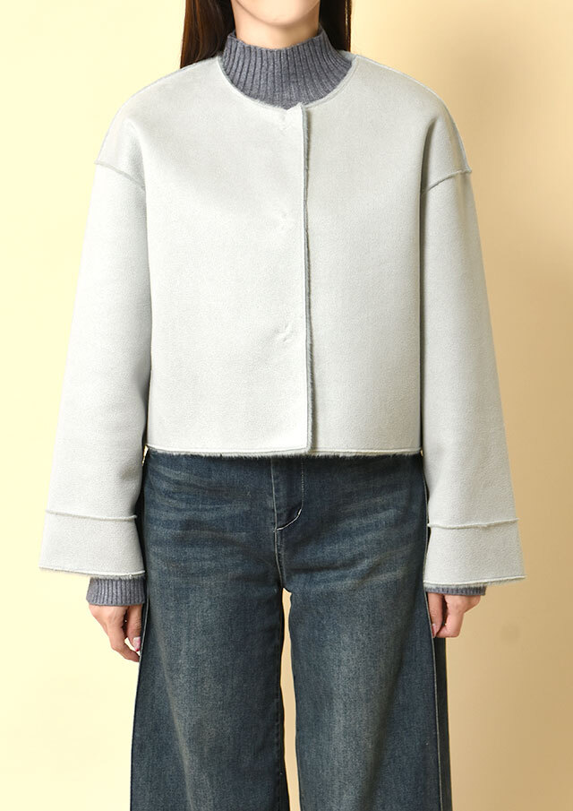 フェイクムートンリバーシブルショートコート