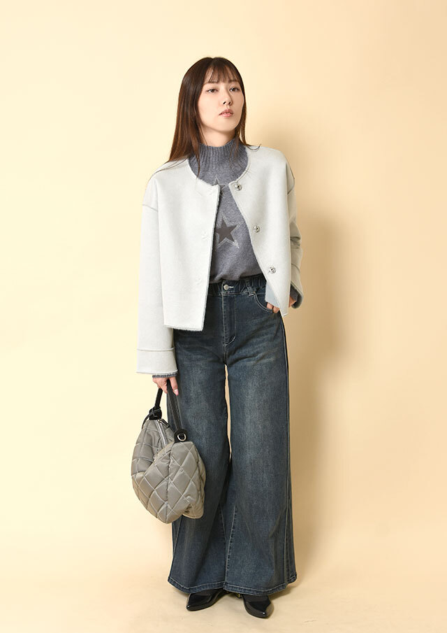 フェイクムートンリバーシブルショートコート