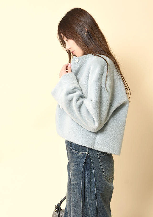 フェイクムートンリバーシブルショートコート