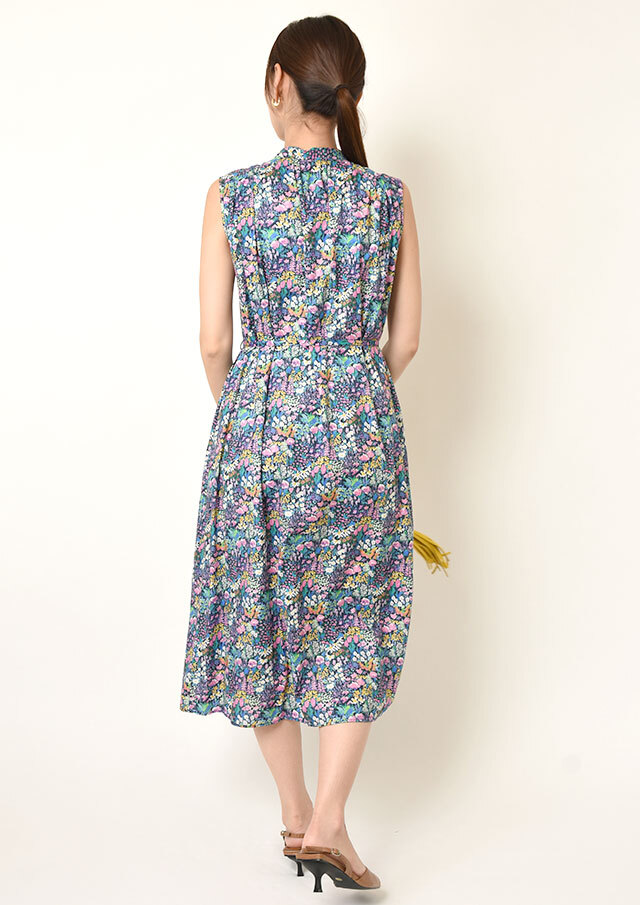 Hampsteadハムステッド★リバティシャツワンピースボタニカル元町スミノ美品 オーガニックトゥルーコットンリバティシャツワンピース