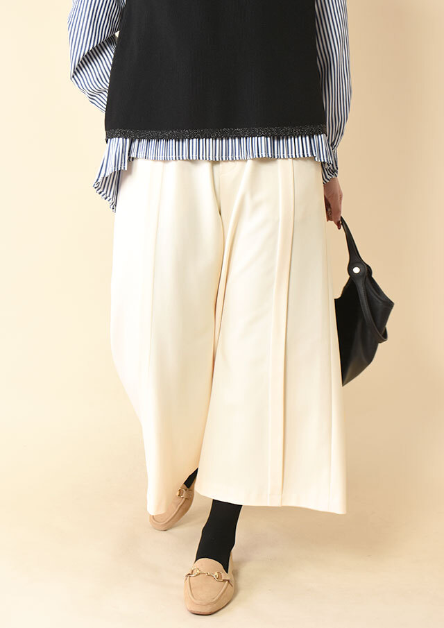 裏起毛クロップドパンツ