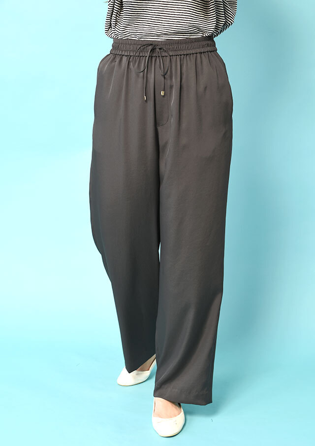 ◆サテンツイルドロストワイドパンツ【HU2221】【26】