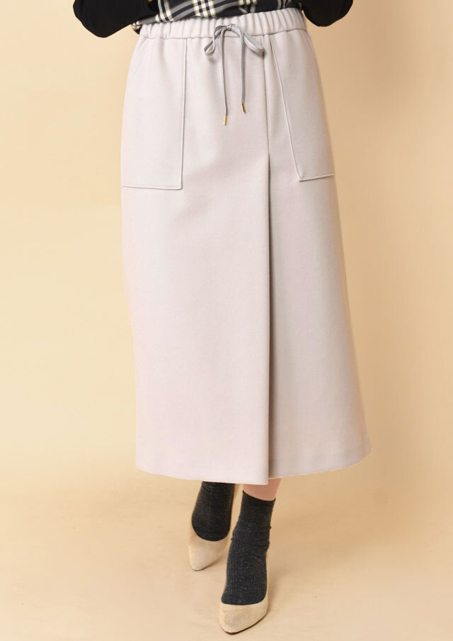 ◆ウールライクジャージアシメタックスカート【HU2248】【26】