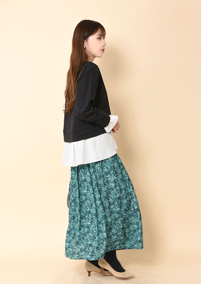 新品同様【mina perhonen】フラワープリントスカート twin flower ヨーク切り替えスカート - minä perhonen