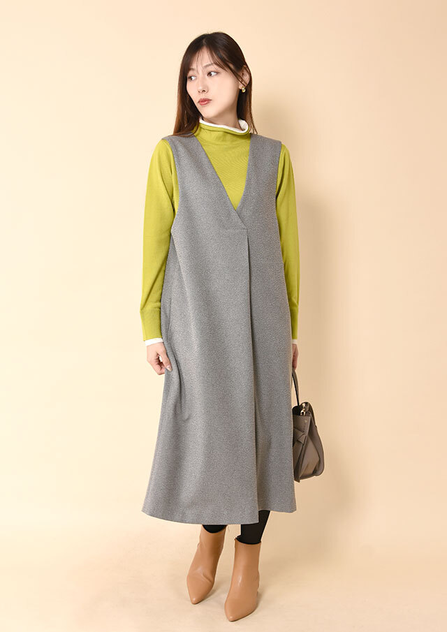 ◇◆ウールライクVネックジャンパースカート【HU2352】【26】