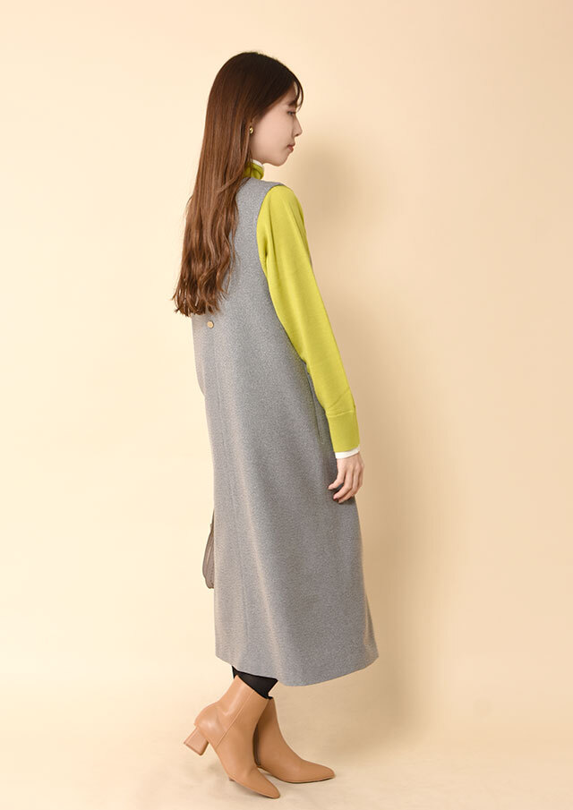 ウールライクVネックジャンパースカート