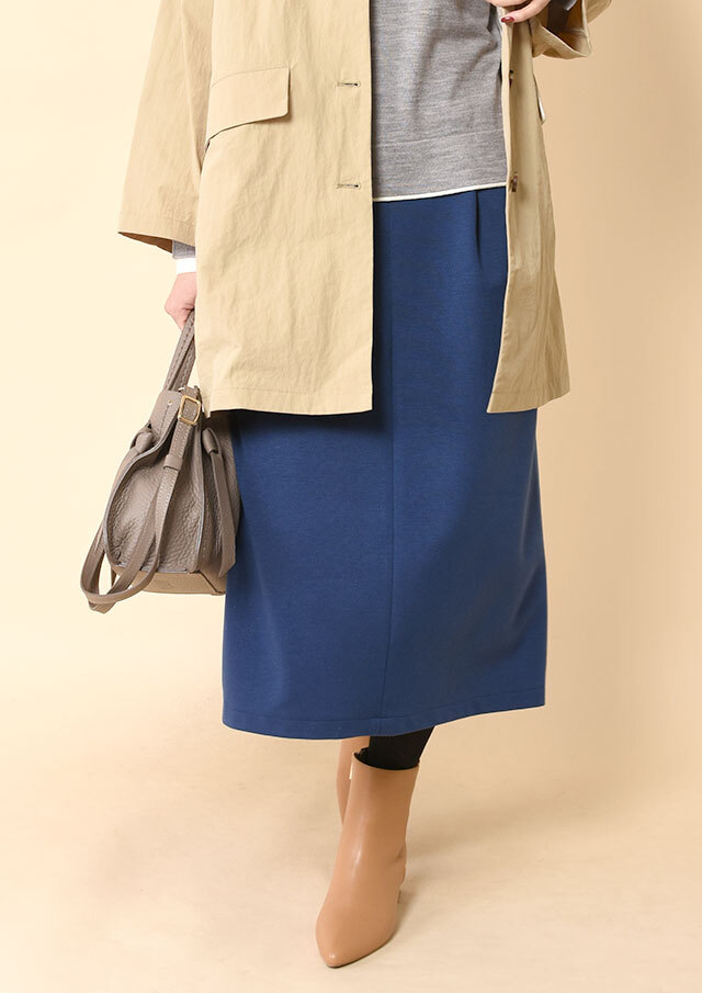 ウールブレンドポンチタイトスカート