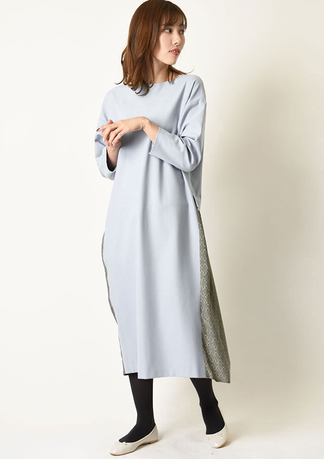 両面起毛 プリント2wayプルオーバーワンピース