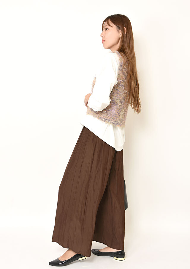 割繊デシンギャザーパンツ