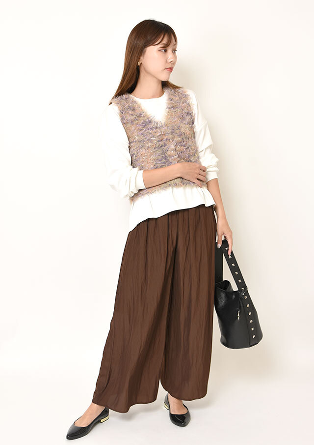 YM様 10膳 割繊デシンギャザーパンツ