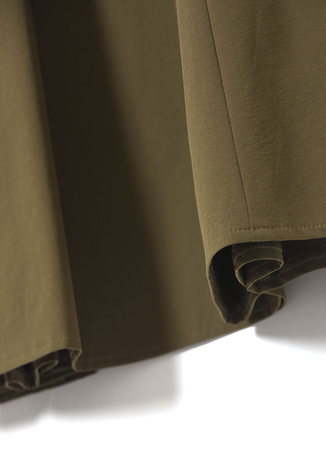 コットンライクナイロンベルト付きフレアスカート 