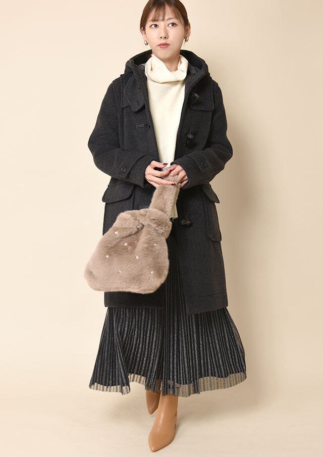 ラメストライプチュールギャザースカート 