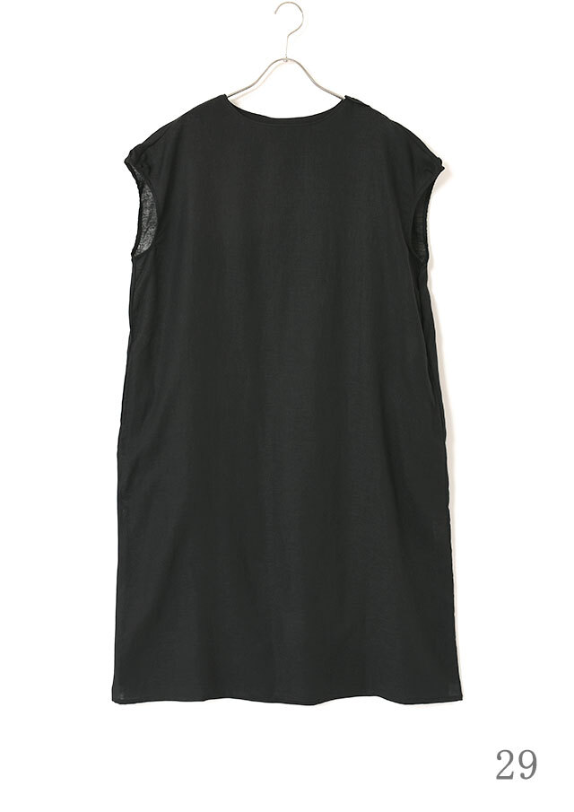 HUIS コットン＆リネン　フレンチスリーブワンピース コットンリネンフレンチスリーブワンピース