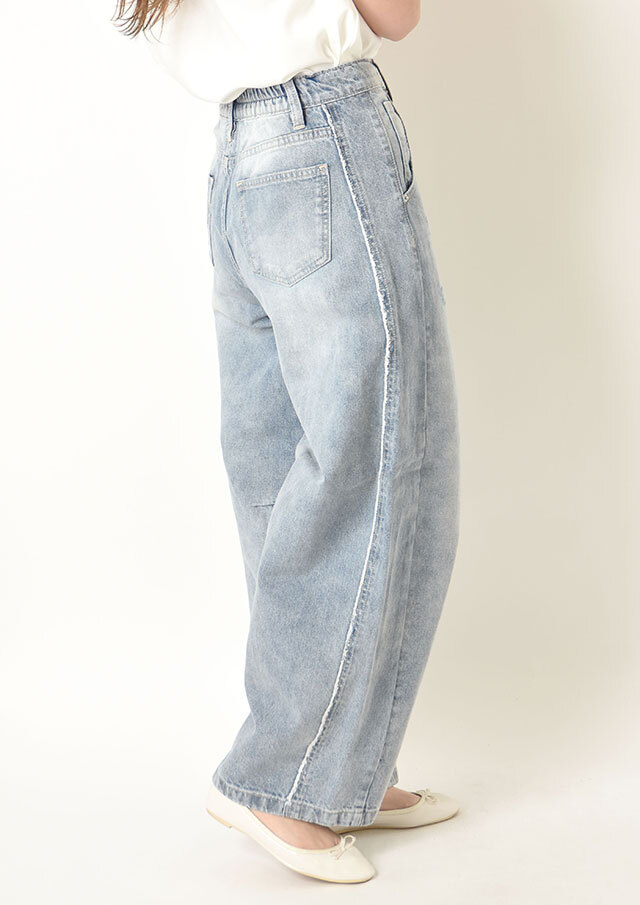 ◆クラッシュデニムバレルパンツ【J143601M】【61】