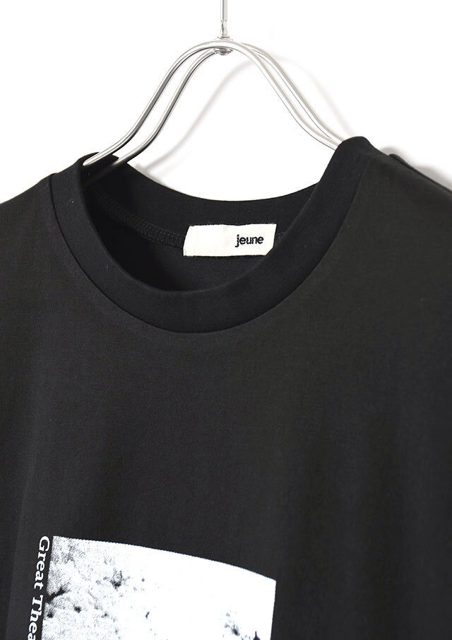 コットン天竺モチーフプリントロング丈Tシャツ