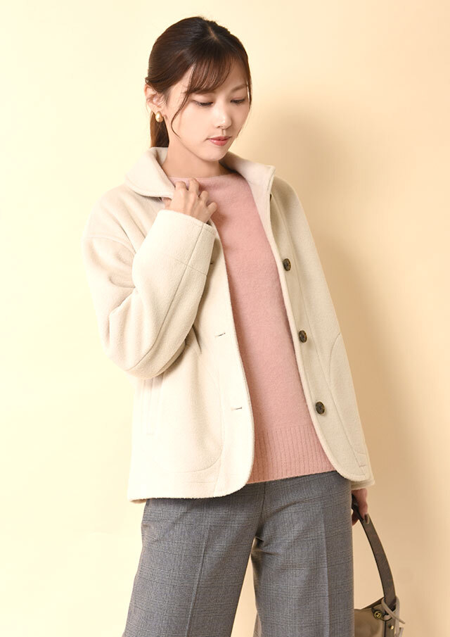 ヤク＆フォックスブレンドボートネックプルオーバーニット