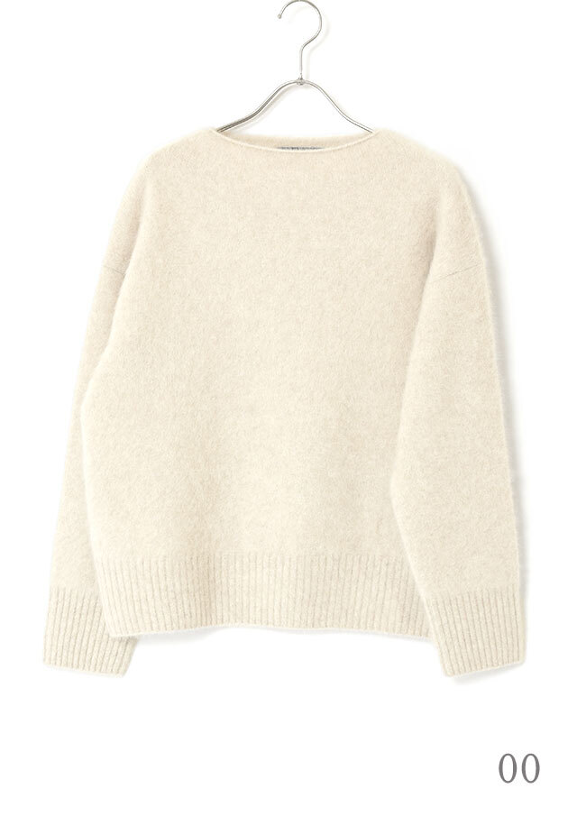 ヤク＆フォックスブレンドボートネックプルオーバーニット