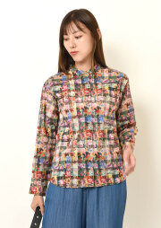 Hamstead リバティブラウス 黒 スミノ 38 Hampstead SNAP: 新作☆リバティプリントブラウス