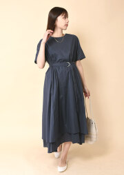 ◆ベルト付きレイヤードヘムワンピース【H49043】【27】